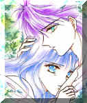 Ben and Yuki's last cuddle before he leaves to return to the future and she heads off to Hoth to face the Darkness.  Edited from Fushigi Yuugi   (126020 bytes)