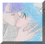 A pretty edited and colored manga kiss.  I loove Yuki's braided hair!  (218884 bytes)